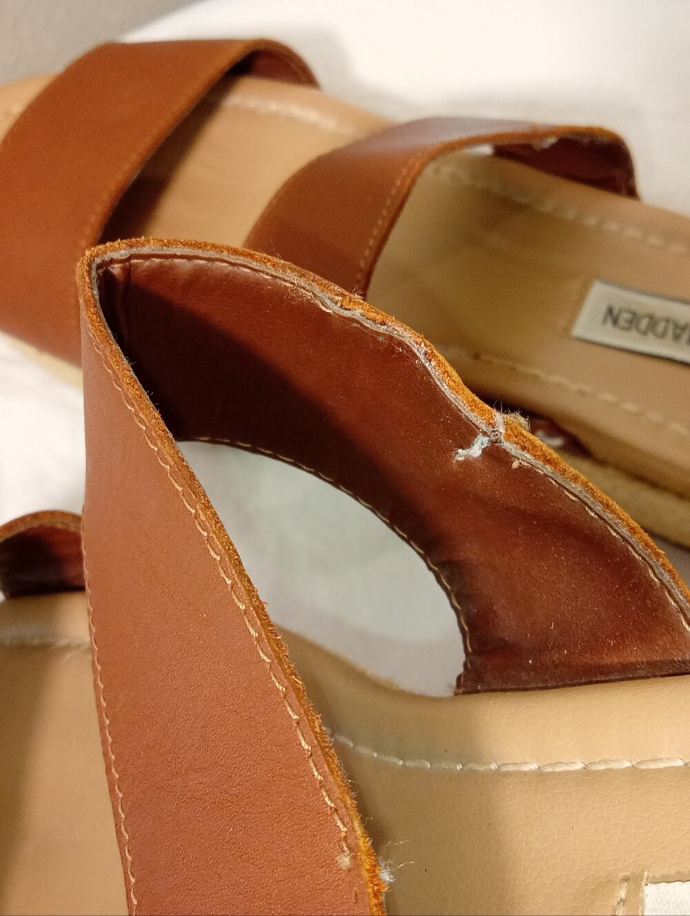 Women's Steve Madden Brown Double Strap Slide Espadrilles Sandals sz 9M - Picture 6 of 13